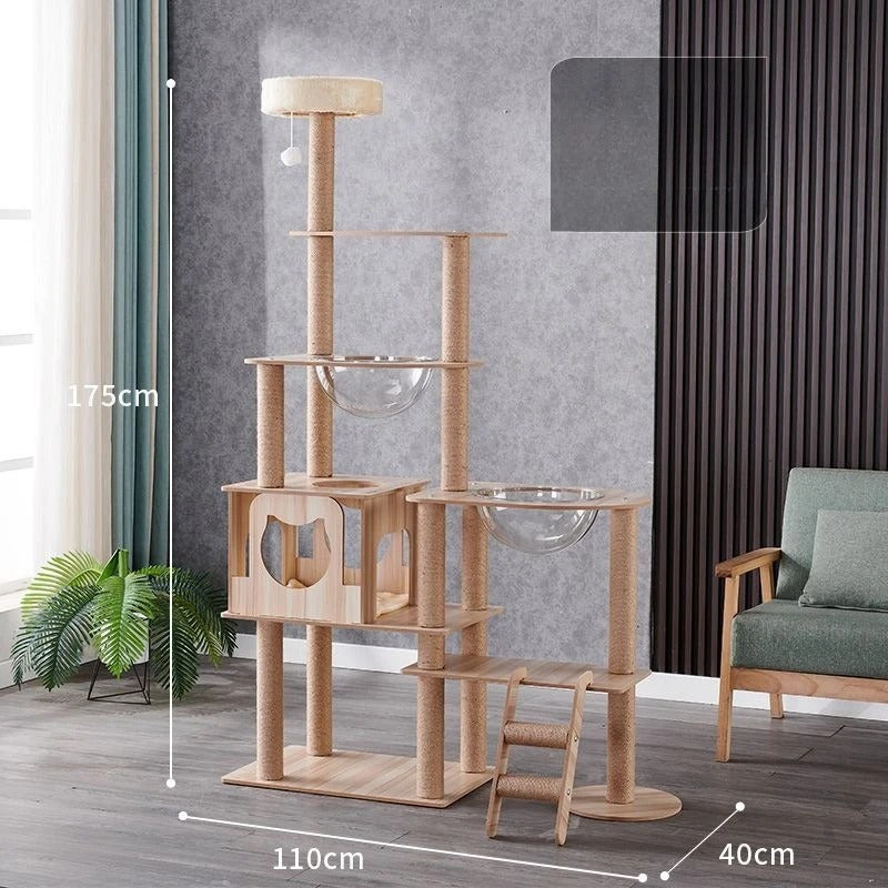 Natürlicher Holz- und Designer-Kratzbaum