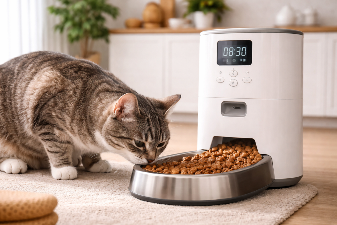 Distributeur de croquettes pour chat