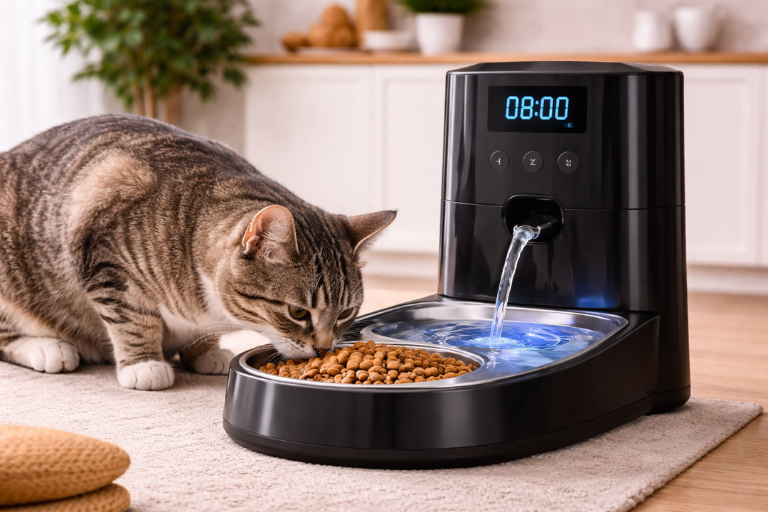 Distributeur de croquettes pour chat