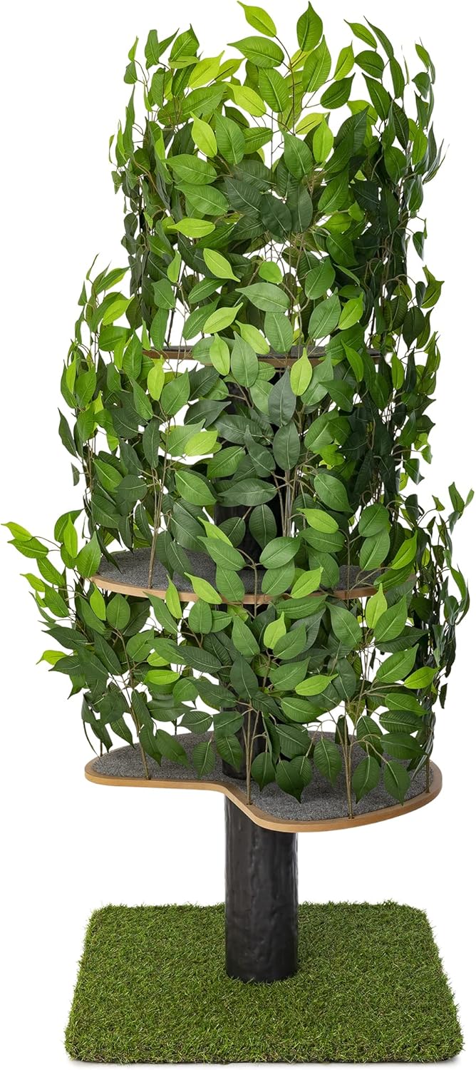Natural design cat tree with leaves - "Chat'Canopée" model