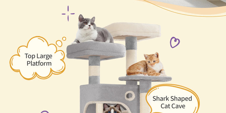 Arbre à chat 159 cm avec plateformes, niches et griffoirs en sisal