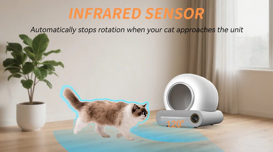 Bac à litière autonettoyant connecté XXL 65L – Modèle "AutoClean Master"