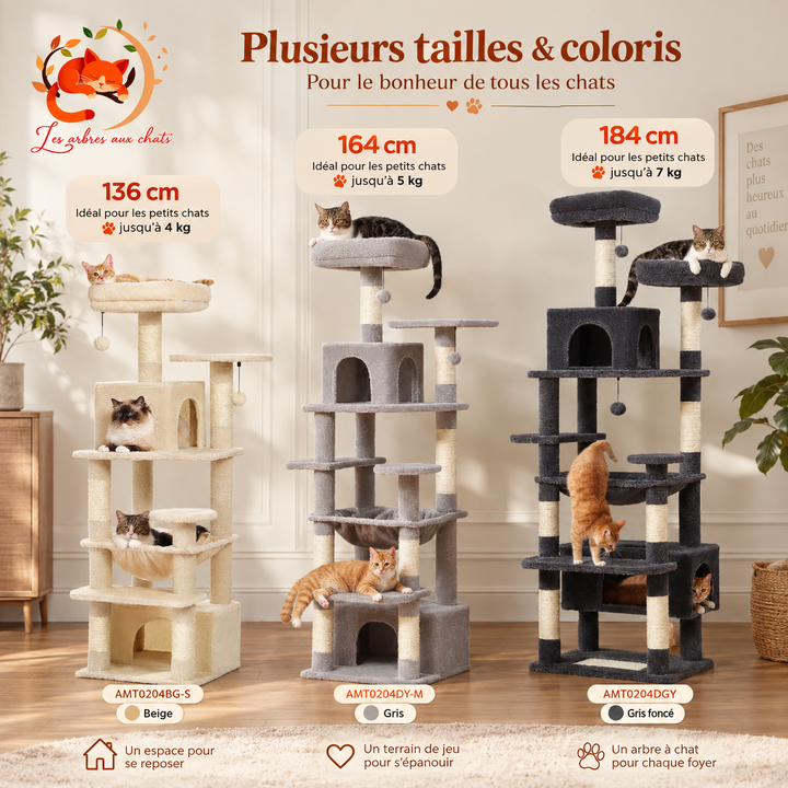 Designer cat tree with litter box - Model: "FélinLuxe"