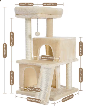 Cat house with scratching post and cactus - Model: "CactusCat"