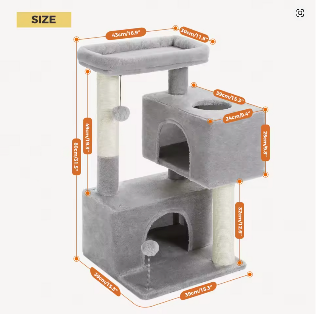 Cat house with scratching post and cactus - Model: "CactusCat"