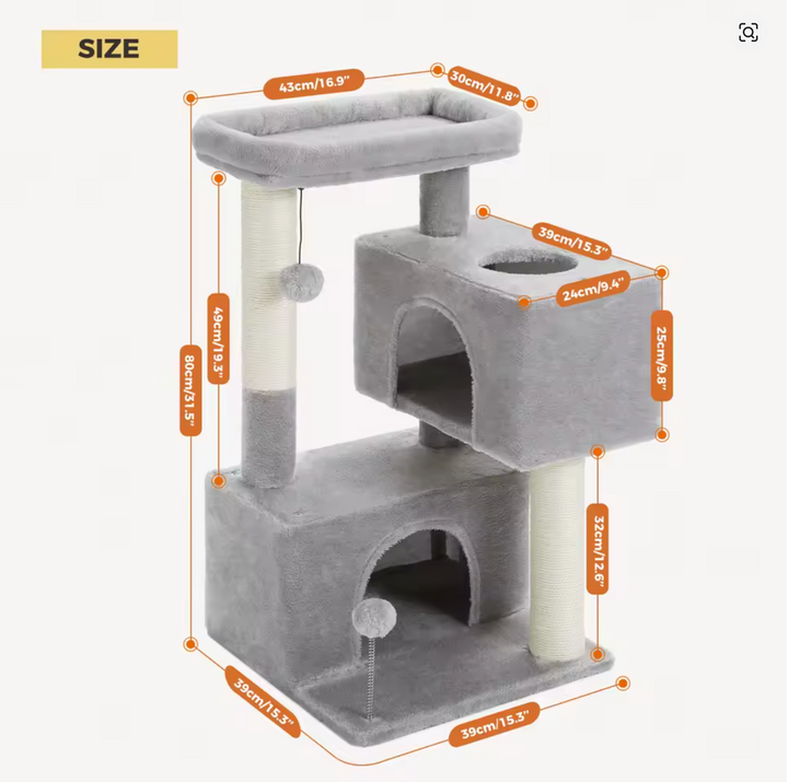 Cat house with scratching post and cactus - Model: "CactusCat"