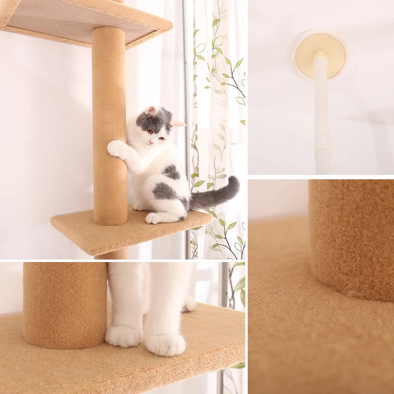Maine Coon Cat Tree Adjustable from Floor to Ceiling - Model: "SkyTower"