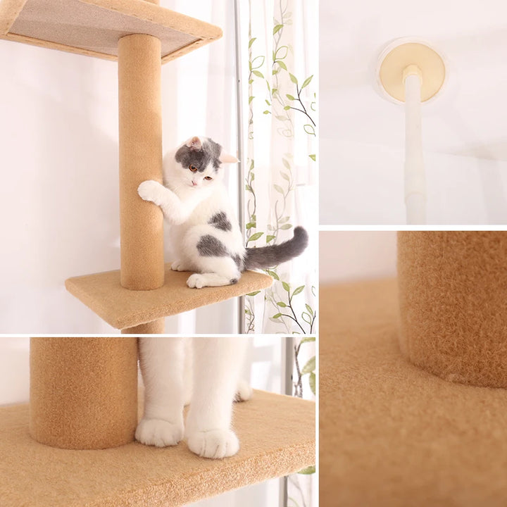 Maine Coon Cat Tree Adjustable from Floor to Ceiling - Model: "SkyTower"