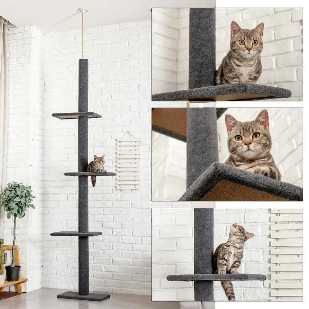Maine Coon Cat Tree Adjustable from Floor to Ceiling - Model: "SkyTower"