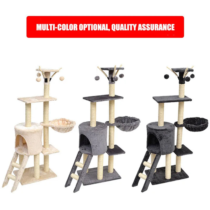 Beige/Grauer Kratzbaum - Modell „PurrPalace“