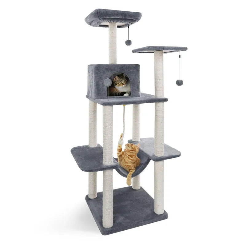 Designer cat tree with litter box - Model: "FélinLuxe"