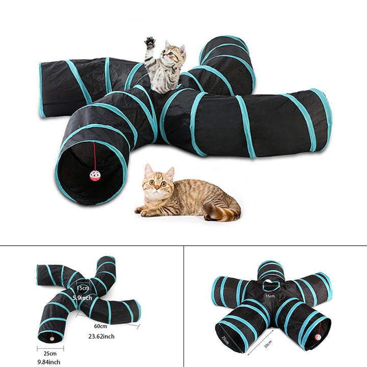 Original Kratzbaum in Schwarz oder mit farbigem Tunnel - Modell „ShadowPurr“