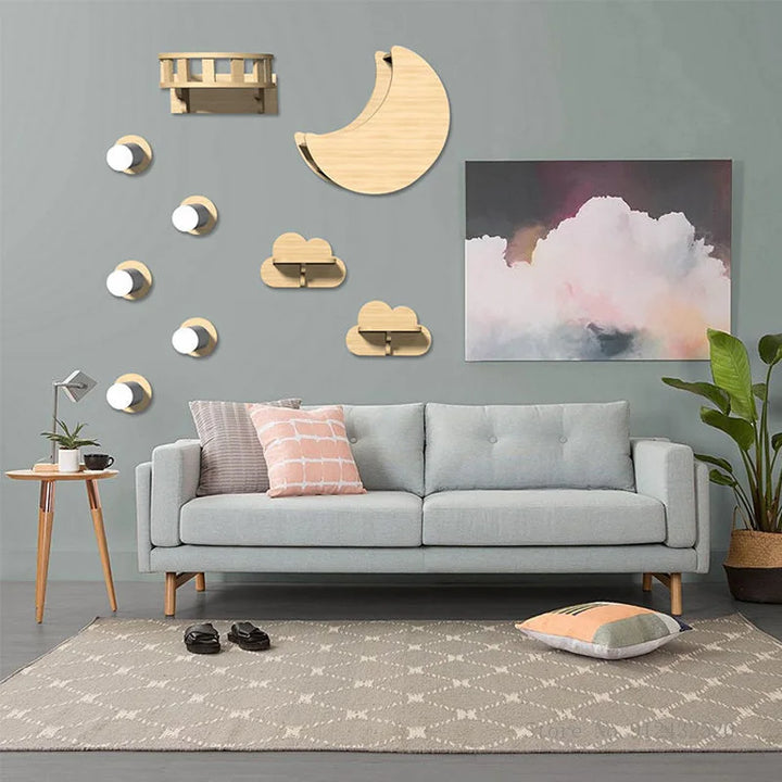 Wall-mounted cat tree - Clouds and stars