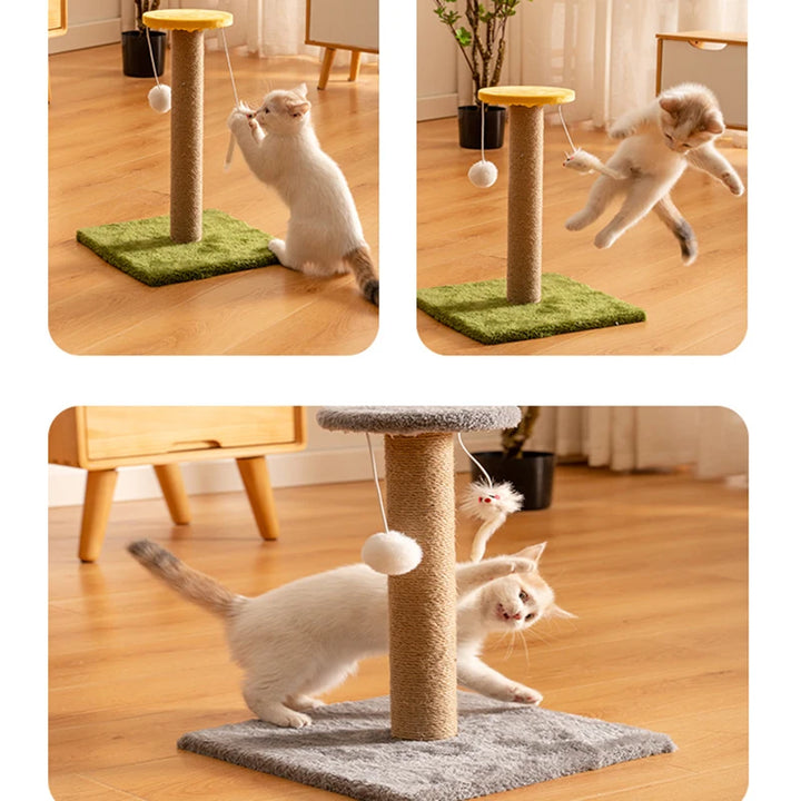 PawMaster Sisal-Kratzbaum mit hängendem Spielzeug