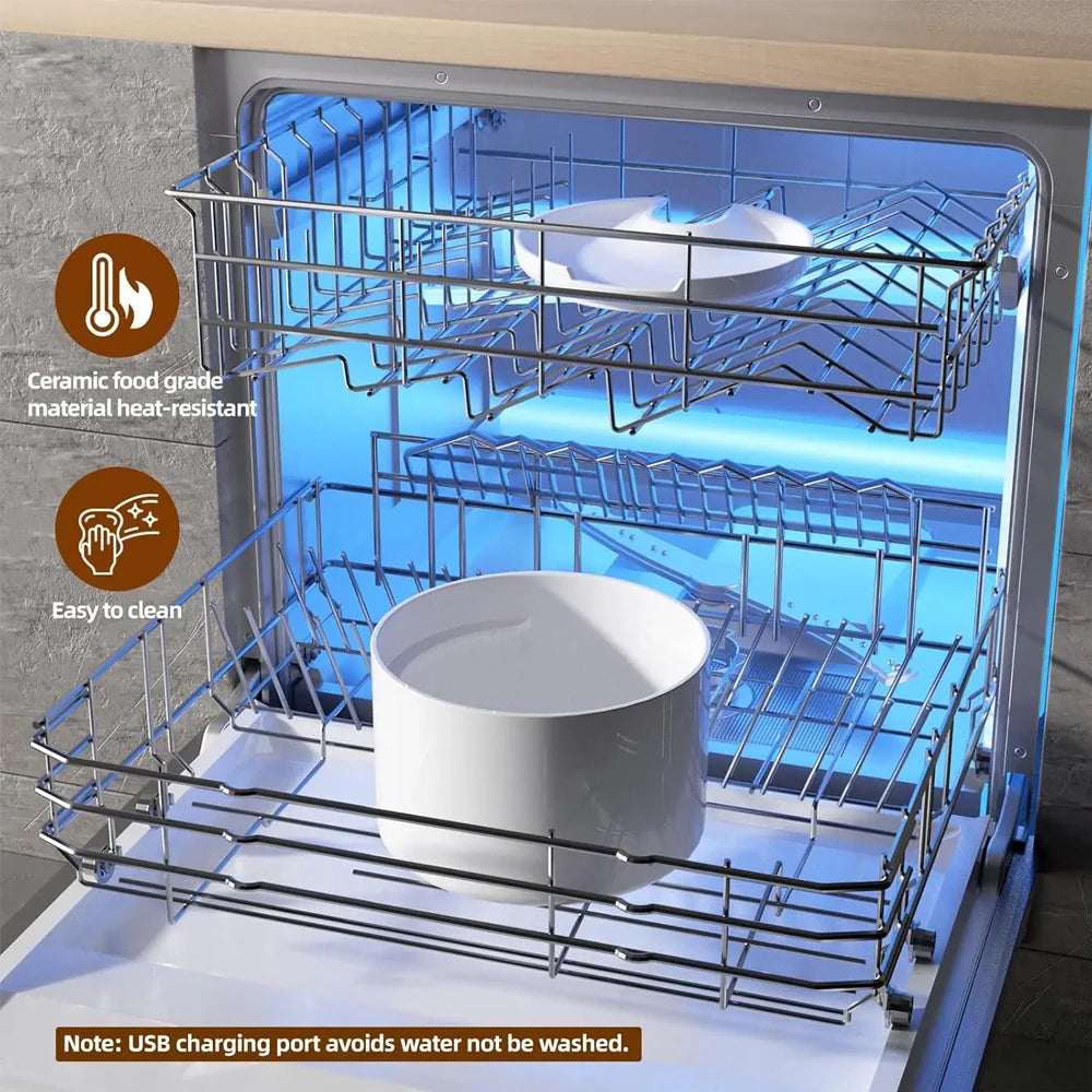 Support en métal inoxydable pour vaisselle, résistant à la chaleur, facile à nettoyer, avec un bol en céramique.