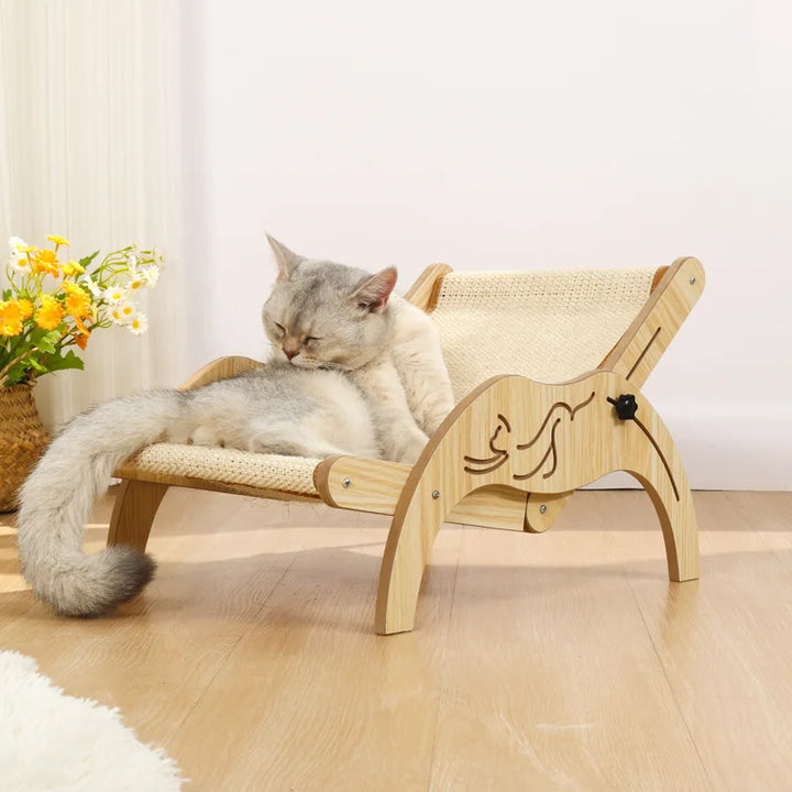 Wooden Cat Lounger - "RelaxPaws" Model