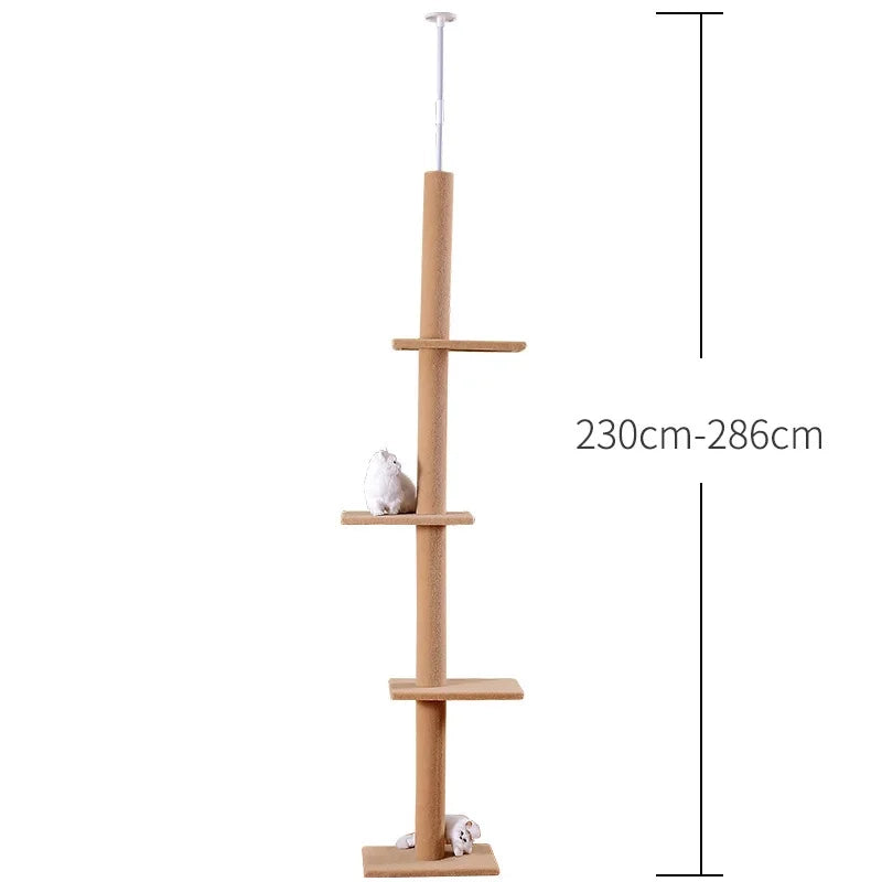Maine Coon Cat Tree Adjustable from Floor to Ceiling - Model: "SkyTower"
