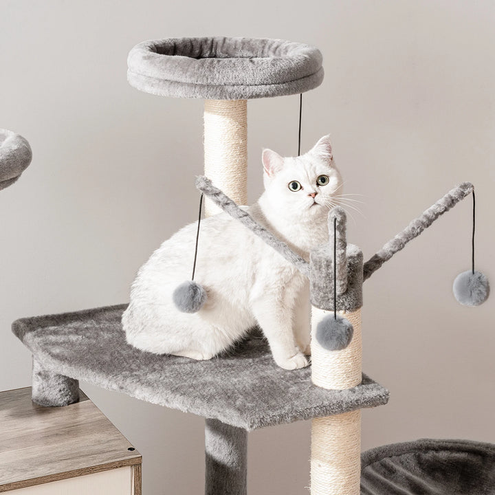 Cat Tree Litter Box Furniture - "HideawayPaws" Model