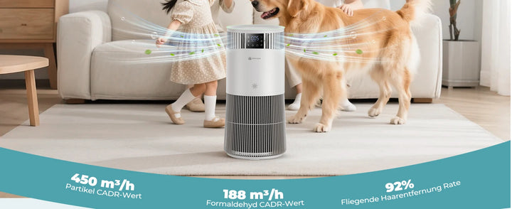 Purificateur d’air spécial animaux haute performance – Modèle "AirCare P2"