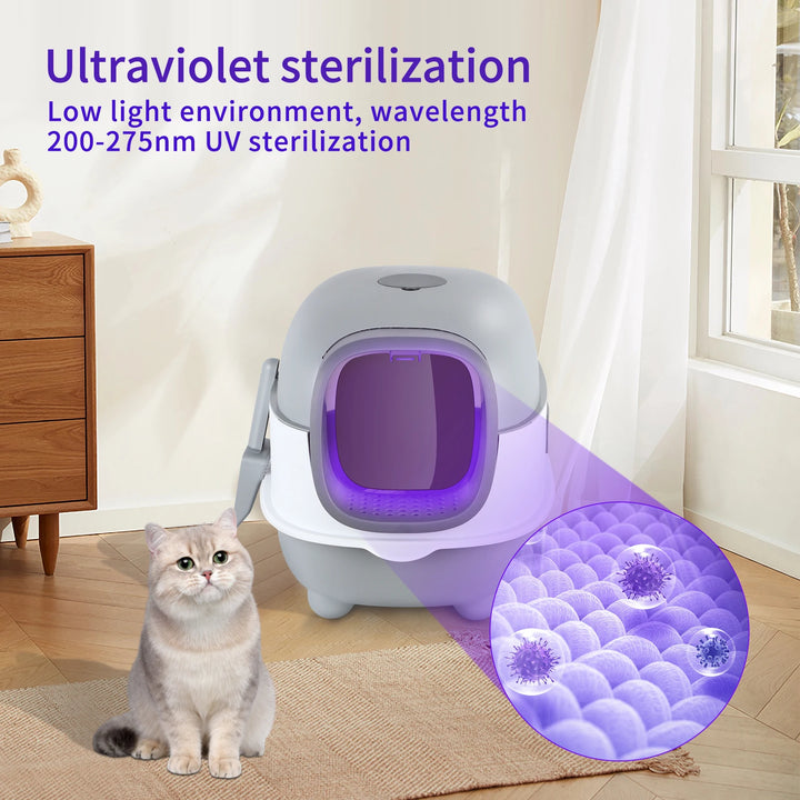 Bac à litière fermé avec UV rechargeable – Modèle "PureBox UV Plus"
