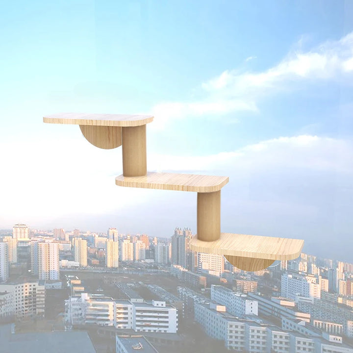 Window Cat Wall Shelves with Suction Cups - Model: "Skyview"