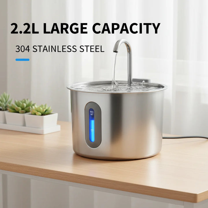 Casserole en acier inoxydable 304, capacité de 2,2 L, design élégant, idéale pour cuisiner.