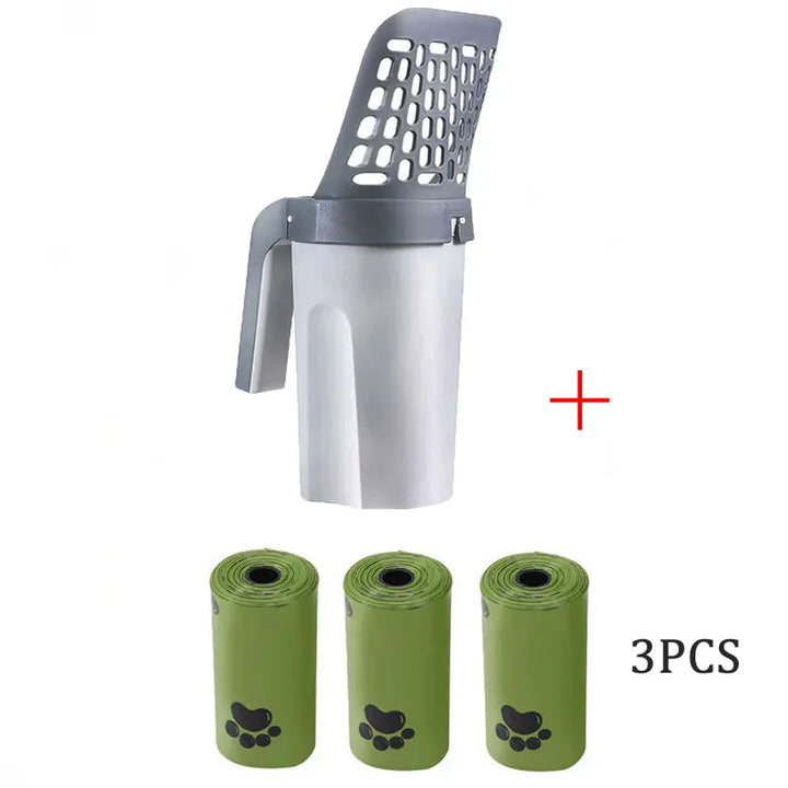 Pelle à litière avec bac intégré et sacs – Modèle "CleanScoop Box"