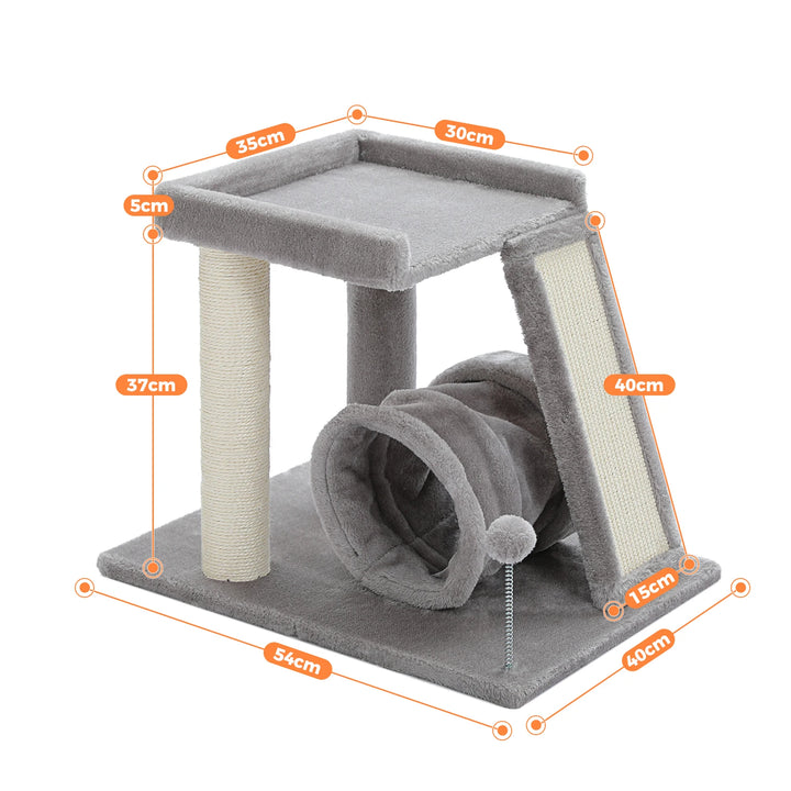 Compact cat tree with play tunnel - Model: "TunnelJouet"