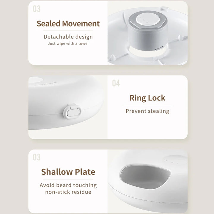 Plateau peu profond en plastique blanc avec design détachable et verrouillage pour sécurité.