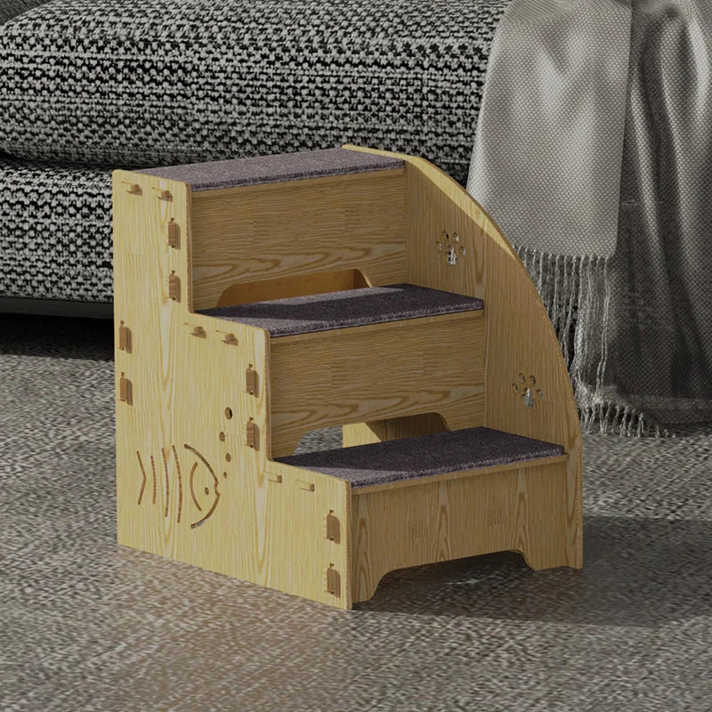 Wooden Cat Stairs - "ClimbEase" Model