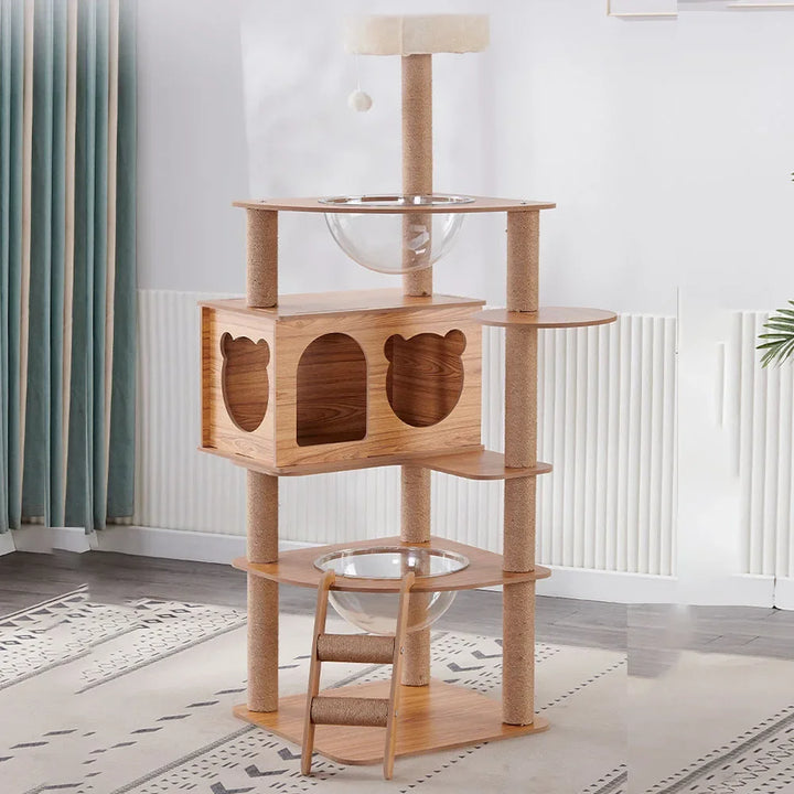 Natural wooden and designer cat tree - "CatForest"
