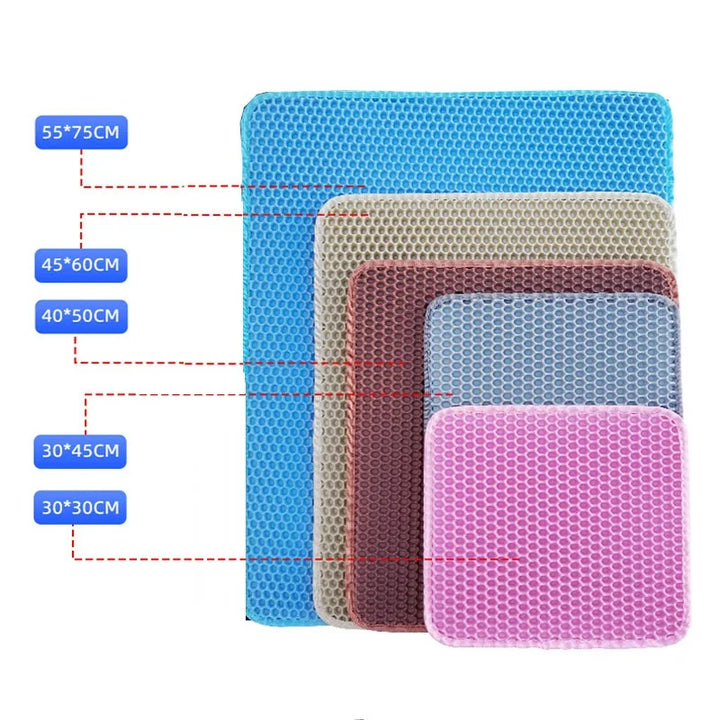 Tapis de litière pour chat alvéolé multi-tailles antidérapant "Petit Nuage"