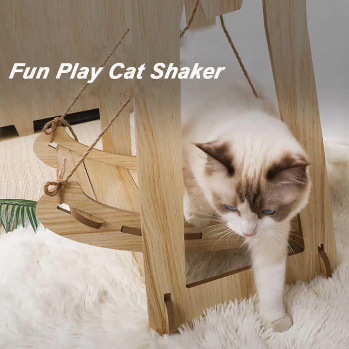 Katzenschaukel aus Holz - Modell „SwingPaws“