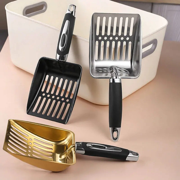 Pelle à litière inox trous fins ergonomique – Modèle "FineSift Compact"