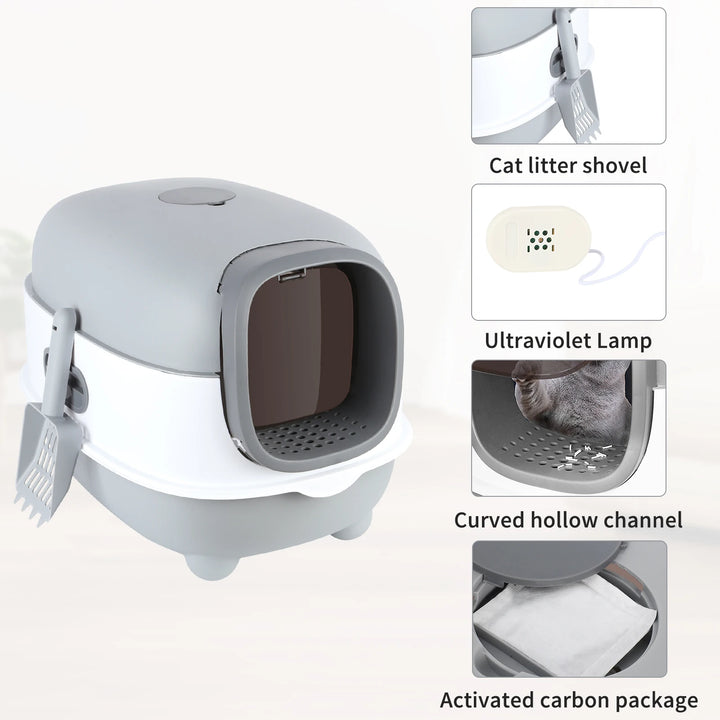 Bac à litière fermé avec UV rechargeable – Modèle "PureBox UV Plus"