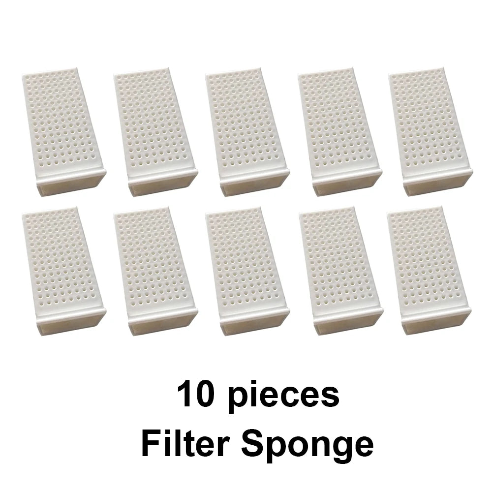 Éponge filtrante blanche, 10 pièces, résistante, idéale pour aquariums ou systèmes de filtration.