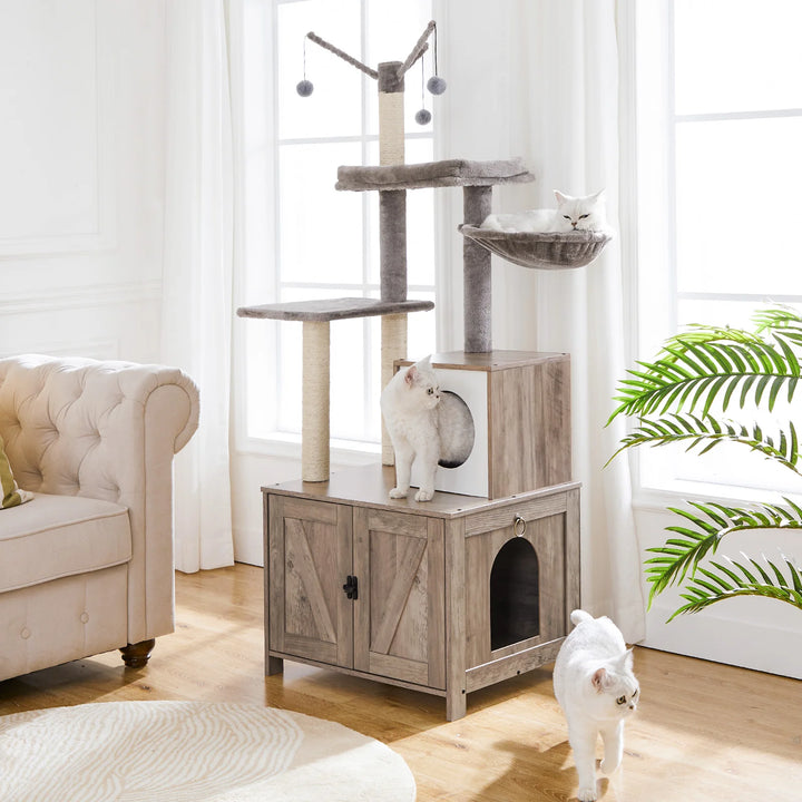 Cat Tree with Litter Box - Model "HideawayPaws Pro"