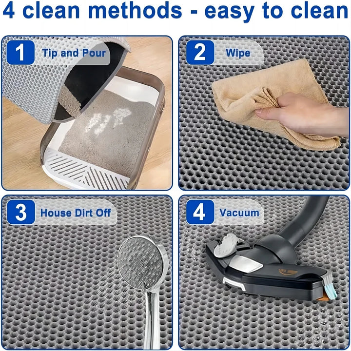 Tapis de litière pour chat double couche EVA imperméable antidérapant "Sol Impeccable"