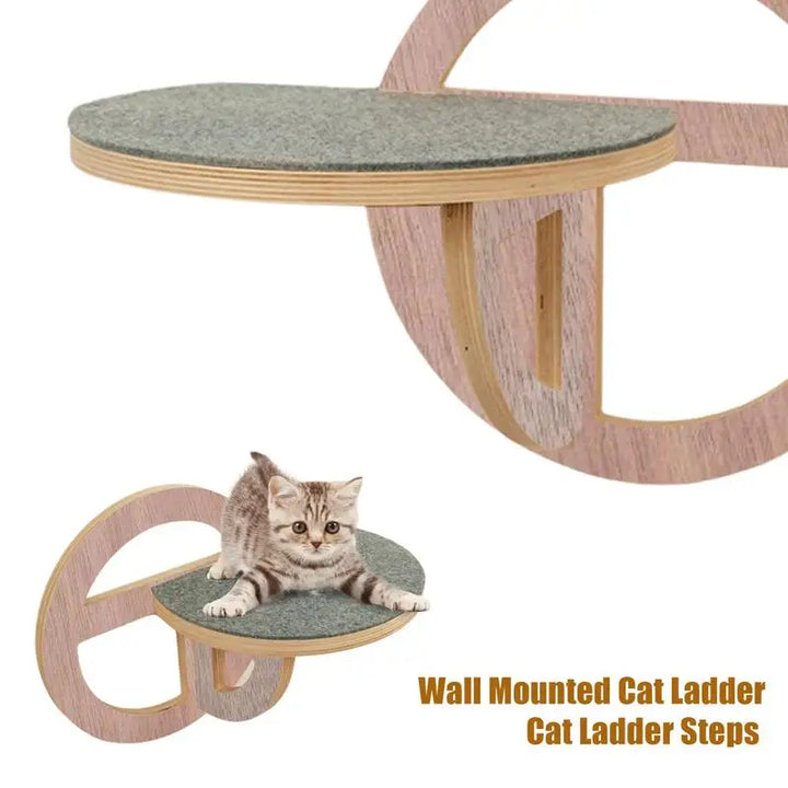 Designer Wooden Wall-Mounted Cat Tree - Escalopati Model