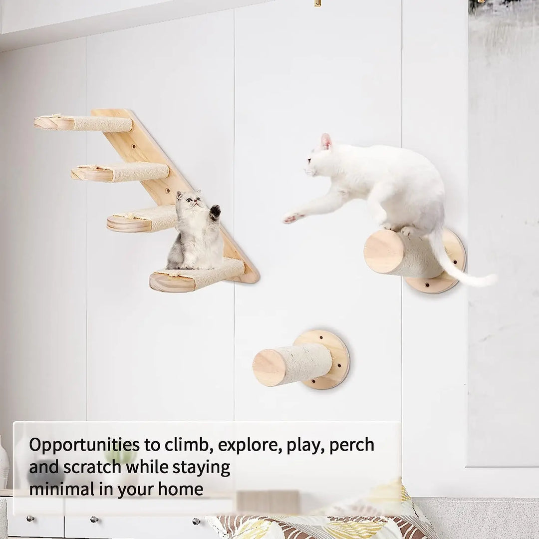 Wall-mounted cat tree, Wood - ChâteauGrimpeur