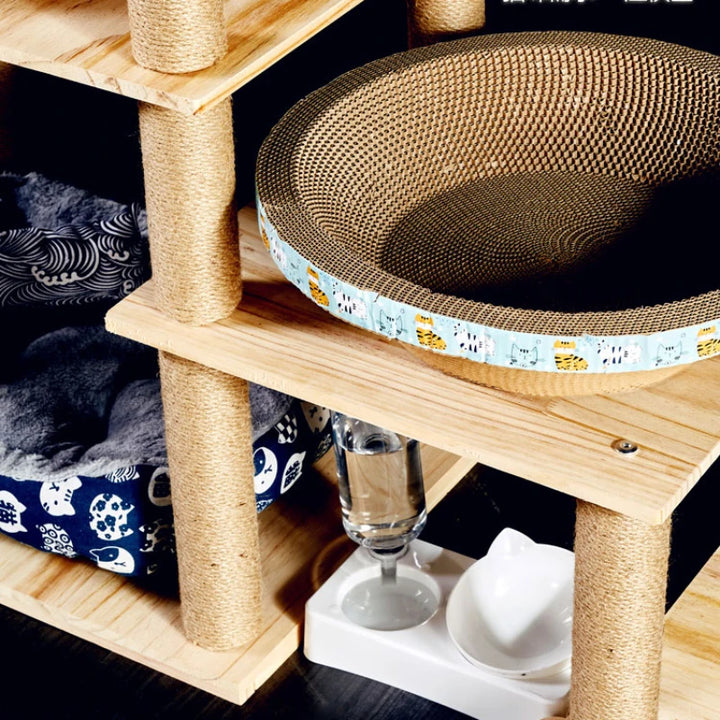 XXL cat tree - White wood - XL - Le Royaume Miaou
