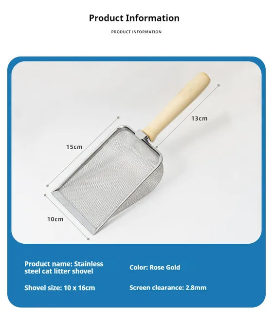 Pelle à litière métallique anti-adhérence – Modèle "SteelClean"