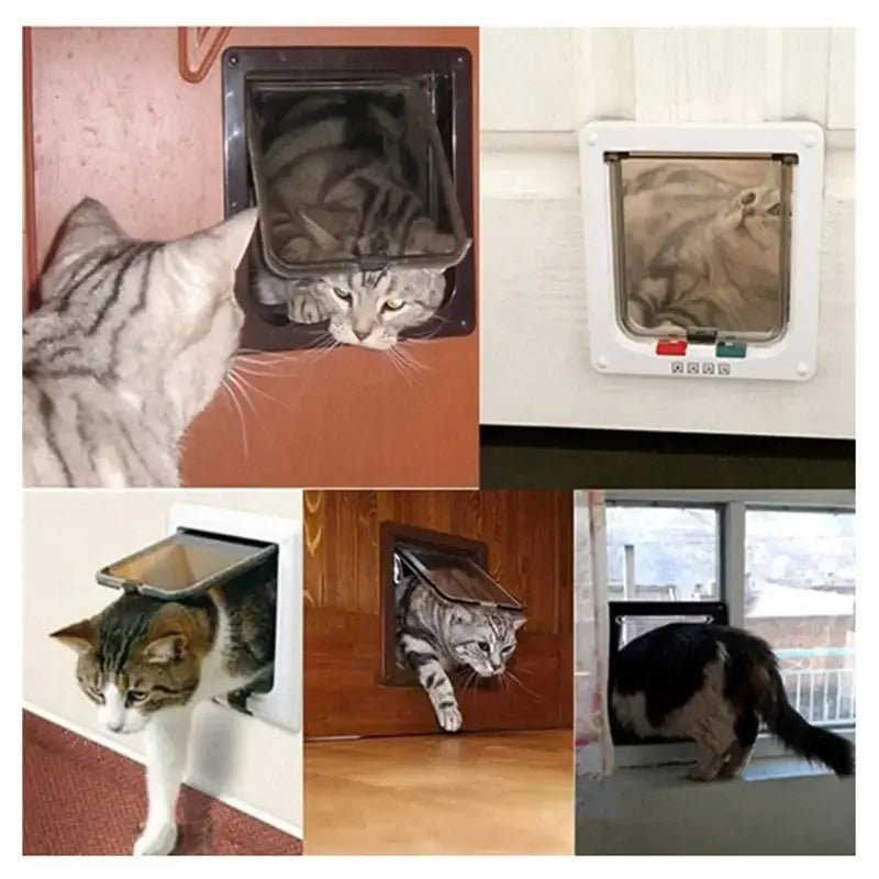 Coffre à chat en plastique, élégant, facile à installer, adapté aux portes, permet un accès rapide.