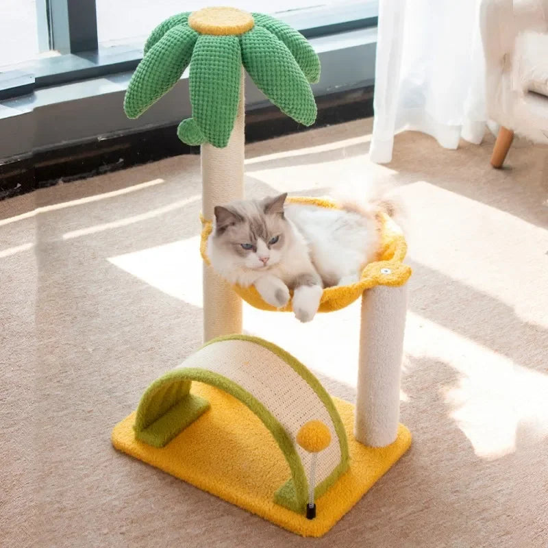 Arbre à chat tropical avec hamac - Modèle : "Palmichat"