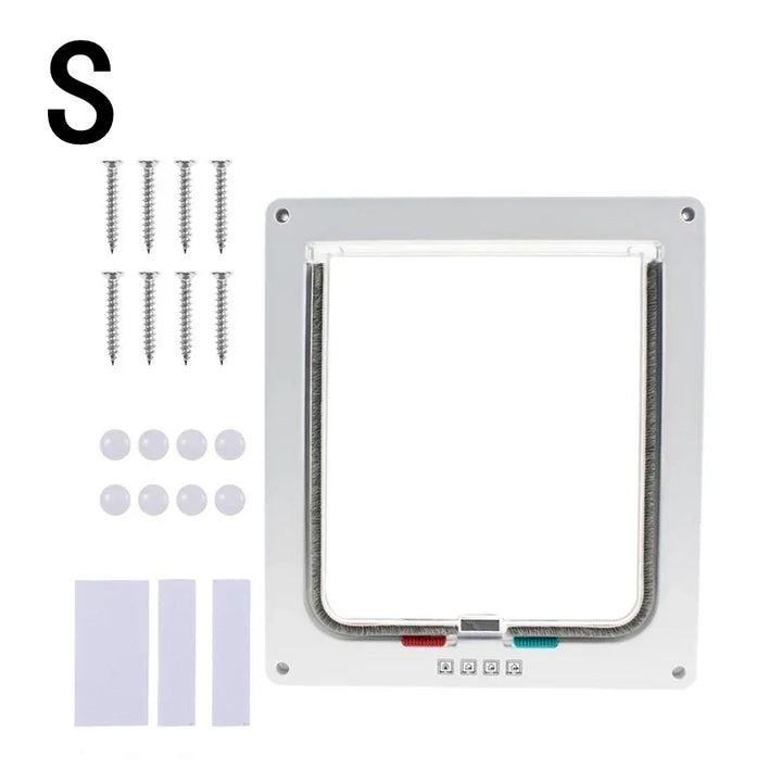 Trappe pour animaux, taille S, couleur blanche, inclut vis et accessoires de montage.