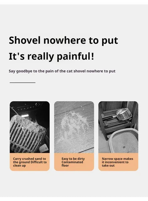 Pelle à litière métallique anti-adhérence – Modèle "SteelClean"