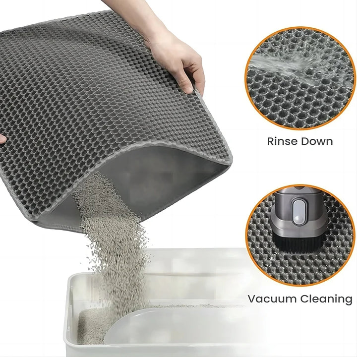 Tapis de litière pour chat double couche EVA imperméable antidérapant "Sol Impeccable"