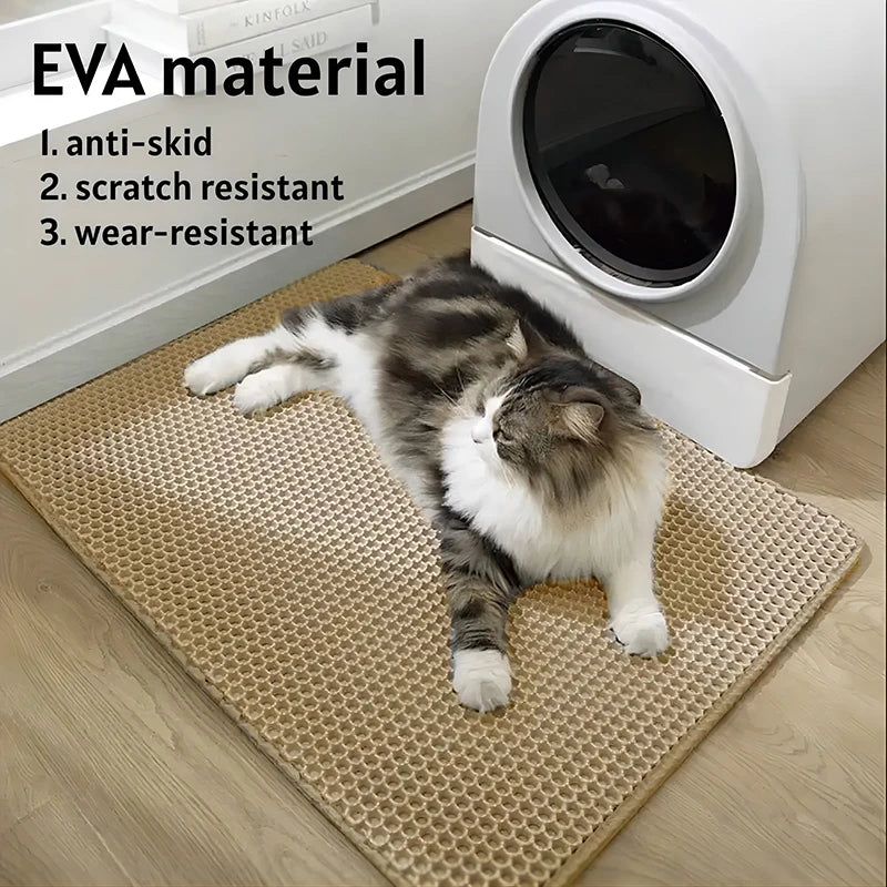 Tapis de litière pour chat double couche EVA imperméable antidérapant "Sol Impeccable"