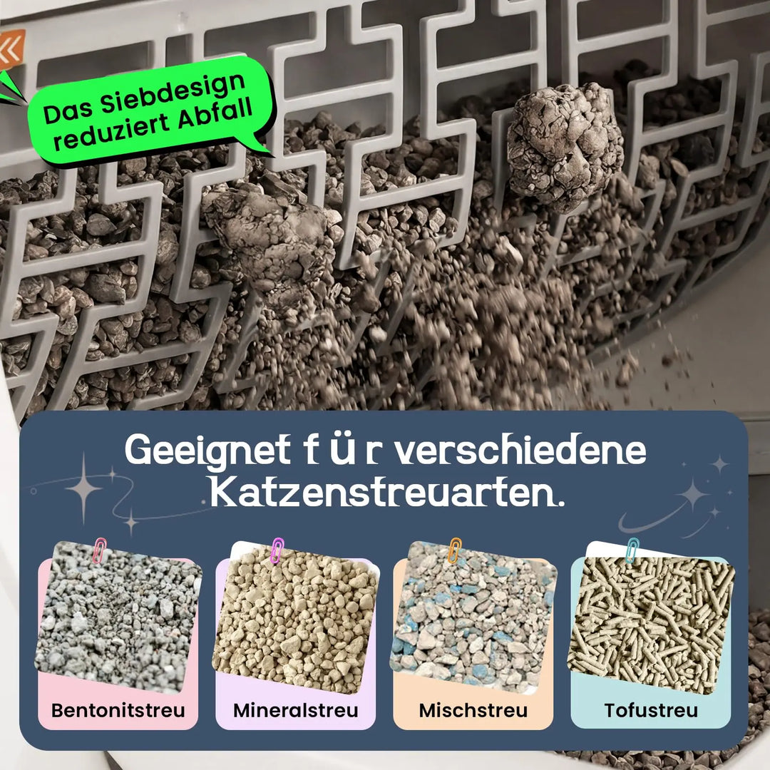 Bac à litière automatique connecté 65L – Modèle "SmartClean 360 Max"