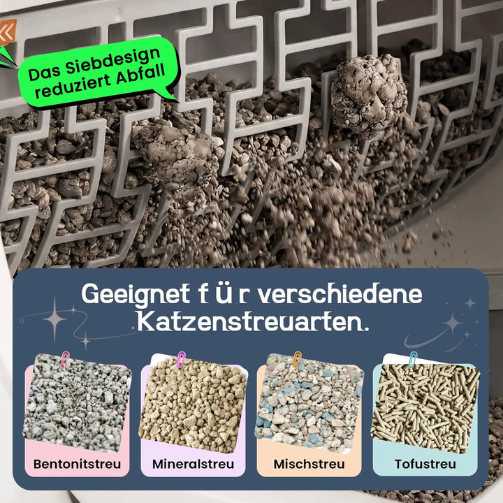 Bac à litière automatique connecté 65L – Modèle "SmartClean 360 Max"